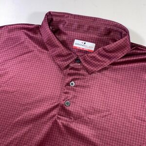 Grand Slam Performance Mens XXL Burgundy Micro Check Grid Golf Polo Shirt Z202